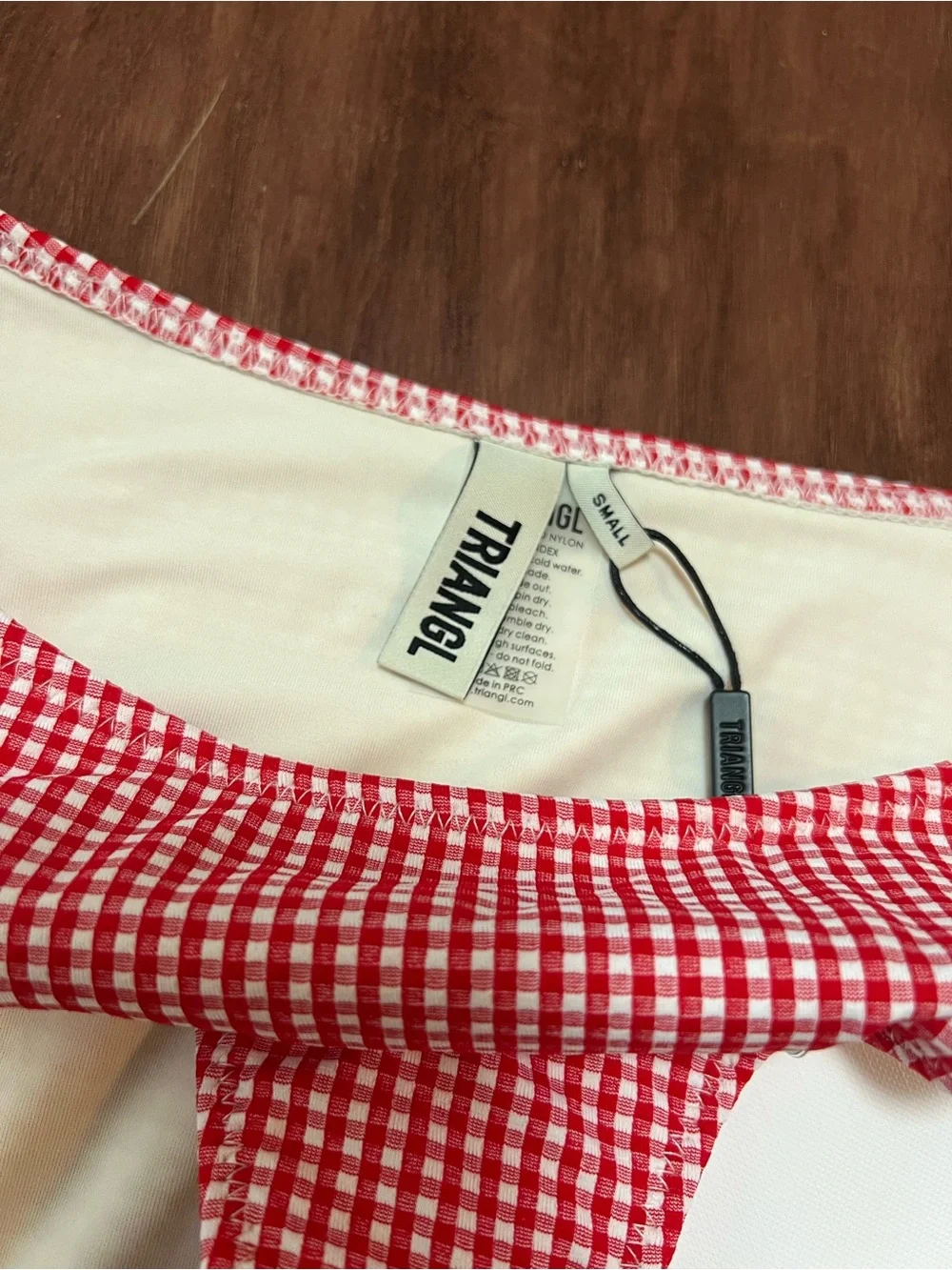 triangl swimwear Red & White Gingham Bikini Set